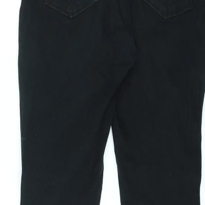 New Look Womens Black Cotton Straight Jeans Size 36 in L30 in Regular Zip