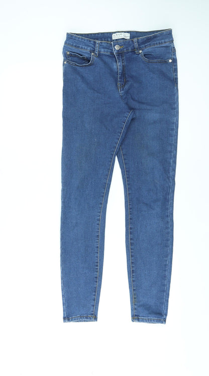 Denim & Co. Womens Blue Cotton Skinny Jeans Size 12 L27 in Regular Zip