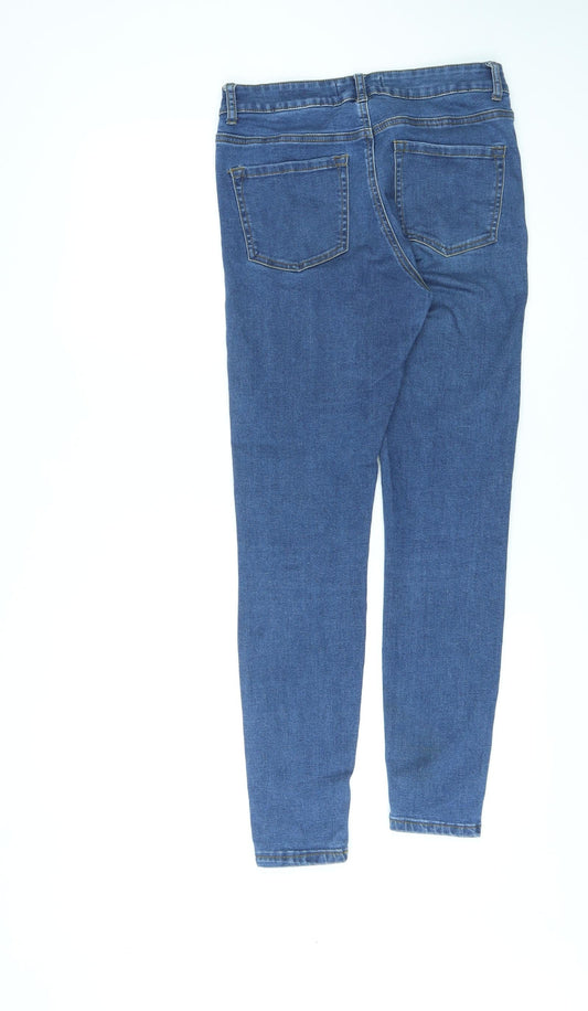 Denim & Co. Womens Blue Cotton Skinny Jeans Size 12 L27 in Regular Zip