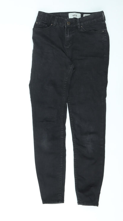 New Look Womens Black Cotton Skinny Jeans Size 8 L25 in Regular Zip