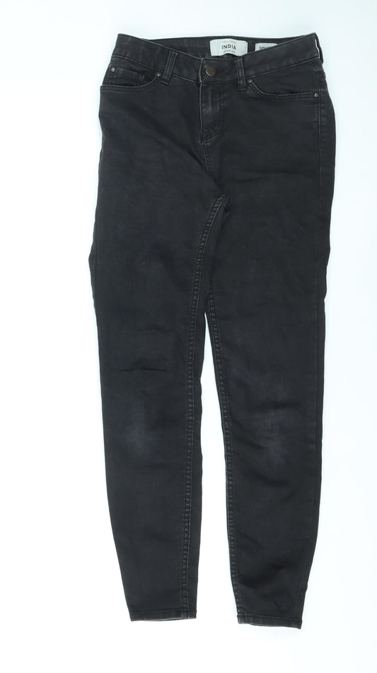 New Look Womens Black Cotton Skinny Jeans Size 8 L25 in Regular Zip