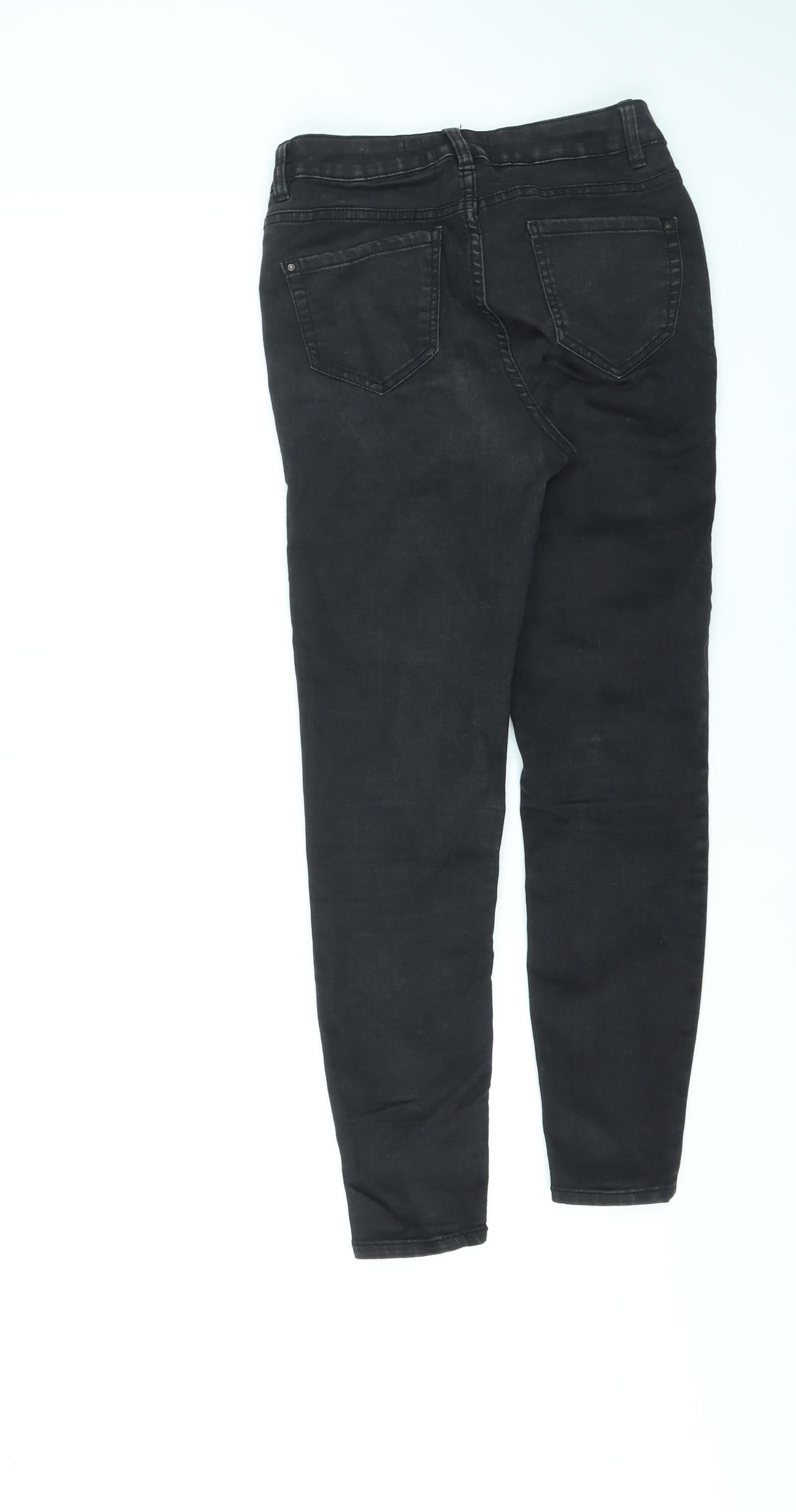 New Look Womens Black Cotton Skinny Jeans Size 8 L25 in Regular Zip