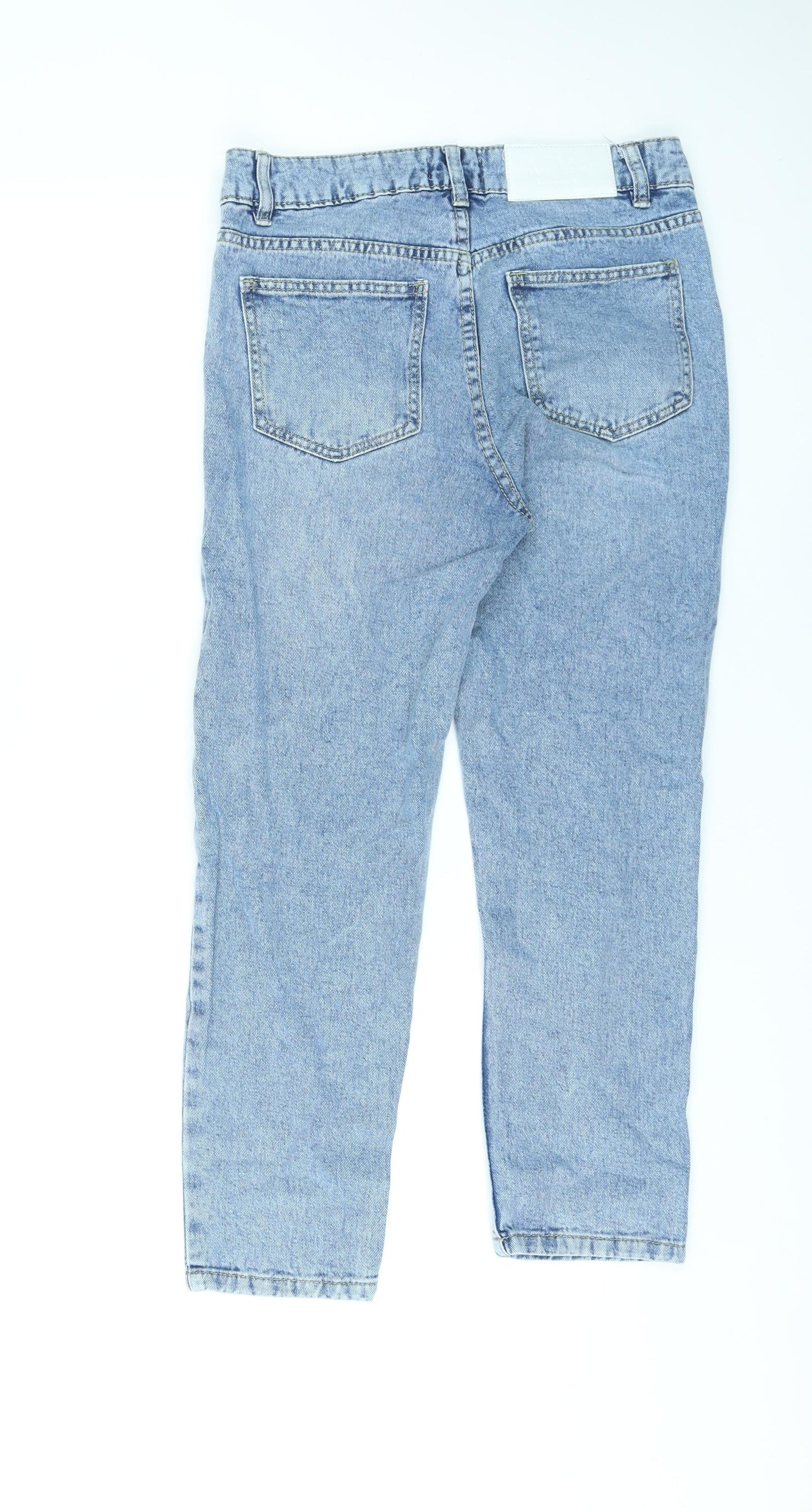 Boohoo Mens Blue Cotton Straight Jeans Size 28 in L24 in Regular Zip