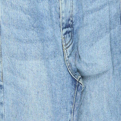 Boohoo Mens Blue Cotton Straight Jeans Size 28 in L24 in Regular Zip
