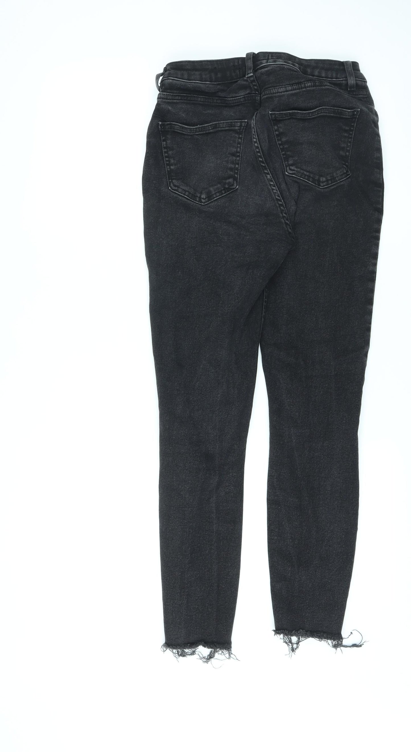 New Look Womens Black Cotton Skinny Jeans Size 12 L26 in Regular Zip