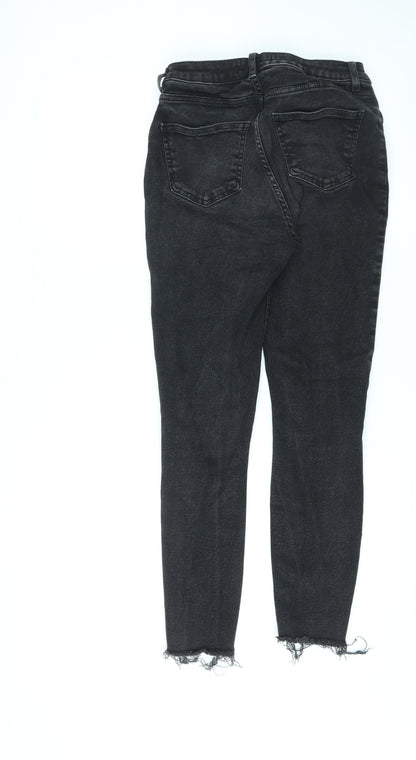 New Look Womens Black Cotton Skinny Jeans Size 12 L26 in Regular Zip