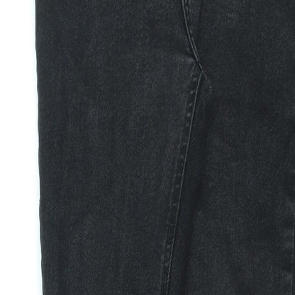 New Look Womens Black Cotton Skinny Jeans Size 12 L26 in Regular Zip