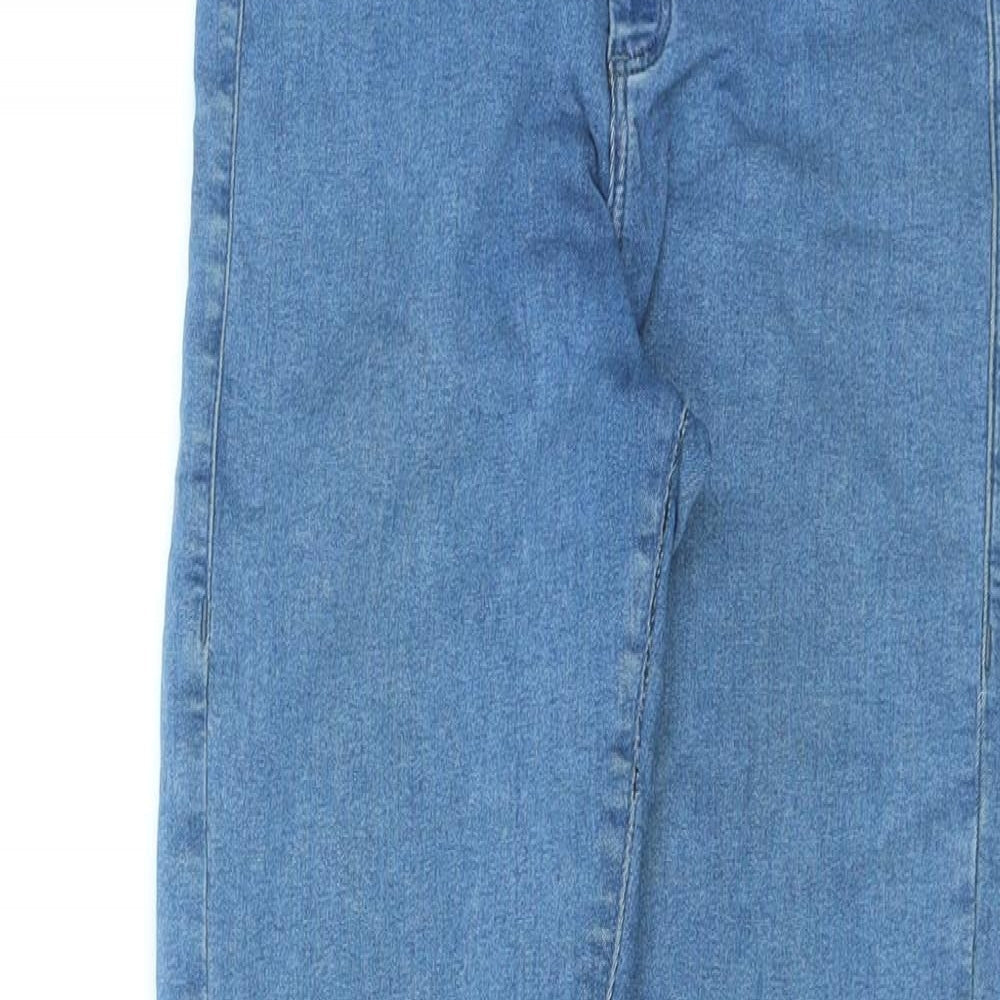 Topshop Womens Blue Cotton Skinny Jeans Size 28 L32 in Regular Zip