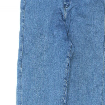 Topshop Womens Blue Cotton Skinny Jeans Size 28 L32 in Regular Zip