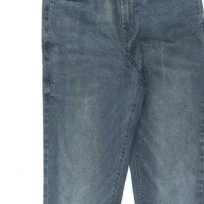 NEXT Womens Grey Cotton Straight Jeans Size 28 in L31 in Regular Zip