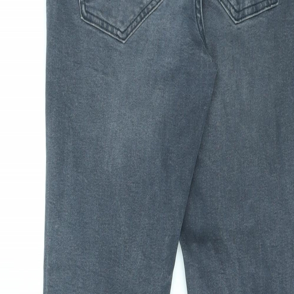 NEXT Womens Grey Cotton Straight Jeans Size 28 in L31 in Regular Zip
