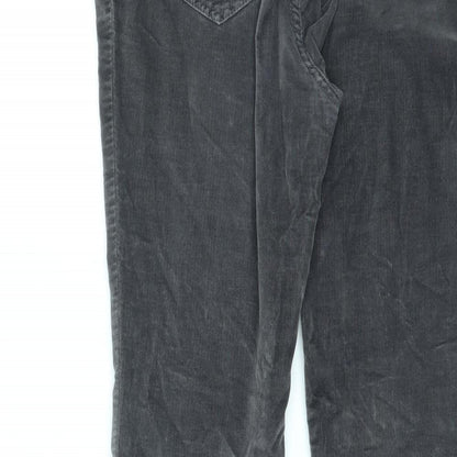Per Una Womens Grey Cotton Bootcut Jeans Size 12 L25 in Regular Zip