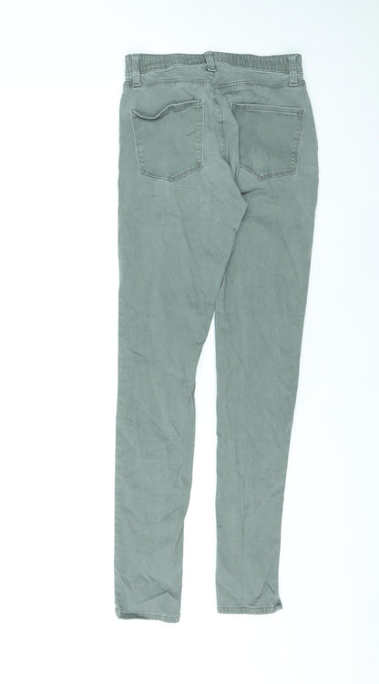 Uniqlo Womens Green Cotton Skinny Jeans Size S L29 in Regular Zip