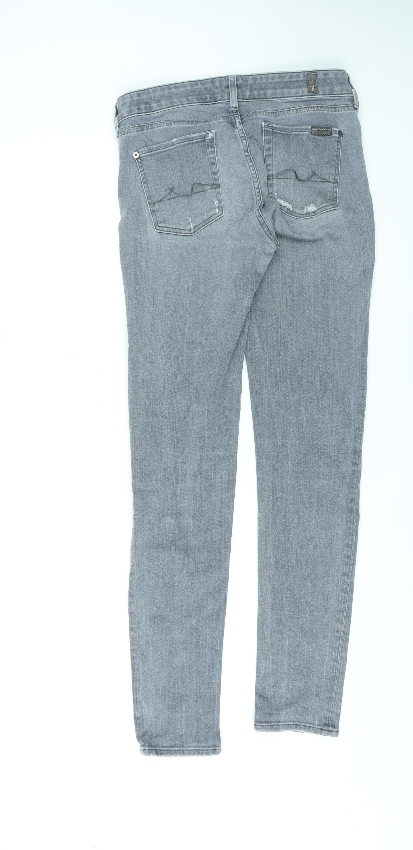 7 For All Mankind Womens Grey Cotton Skinny Jeans Size 28 in L31 in Regular Zip