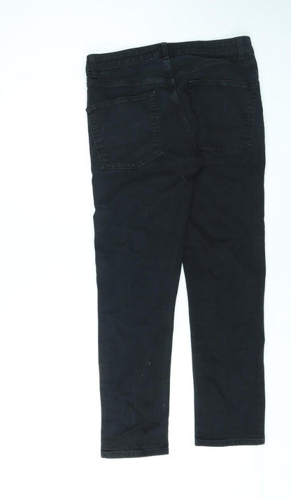 ASOS Womens Black Cotton Straight Jeans Size 23 in L26 in Regular Zip