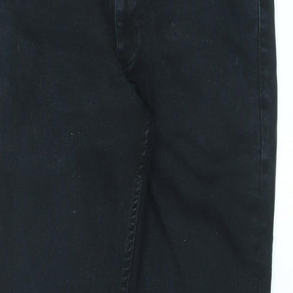 ASOS Womens Black Cotton Straight Jeans Size 23 in L26 in Regular Zip