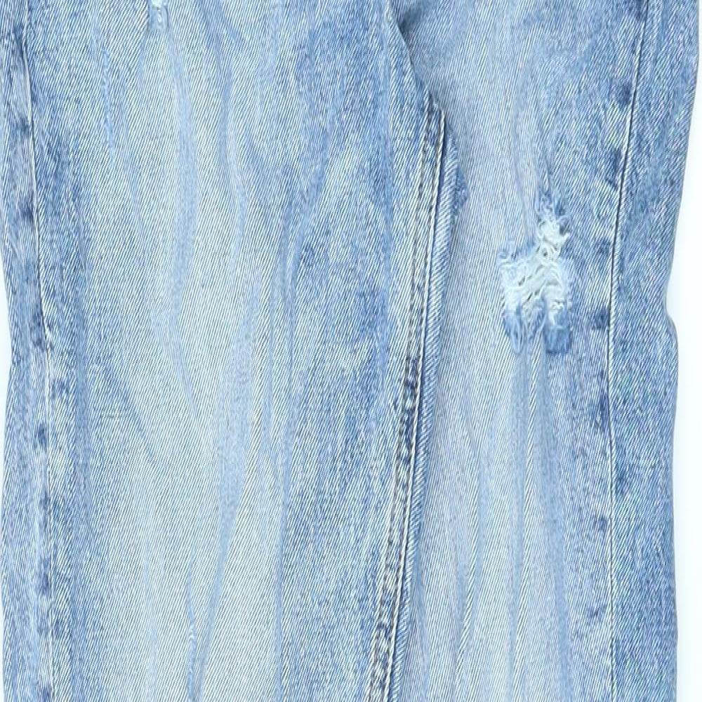 River Island Womens Blue Cotton Tapered Jeans Size 10 L27 in Regular Zip