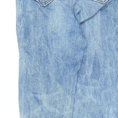 River Island Womens Blue Cotton Tapered Jeans Size 10 L27 in Regular Zip