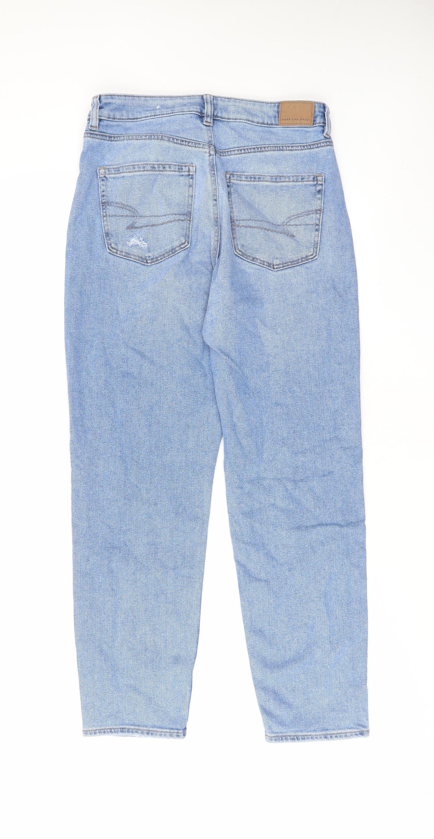Amercian Eagle Womens Blue Cotton Straight Jeans Size 28 in L28 in Regular Zip - Pockets, Belt Loops
