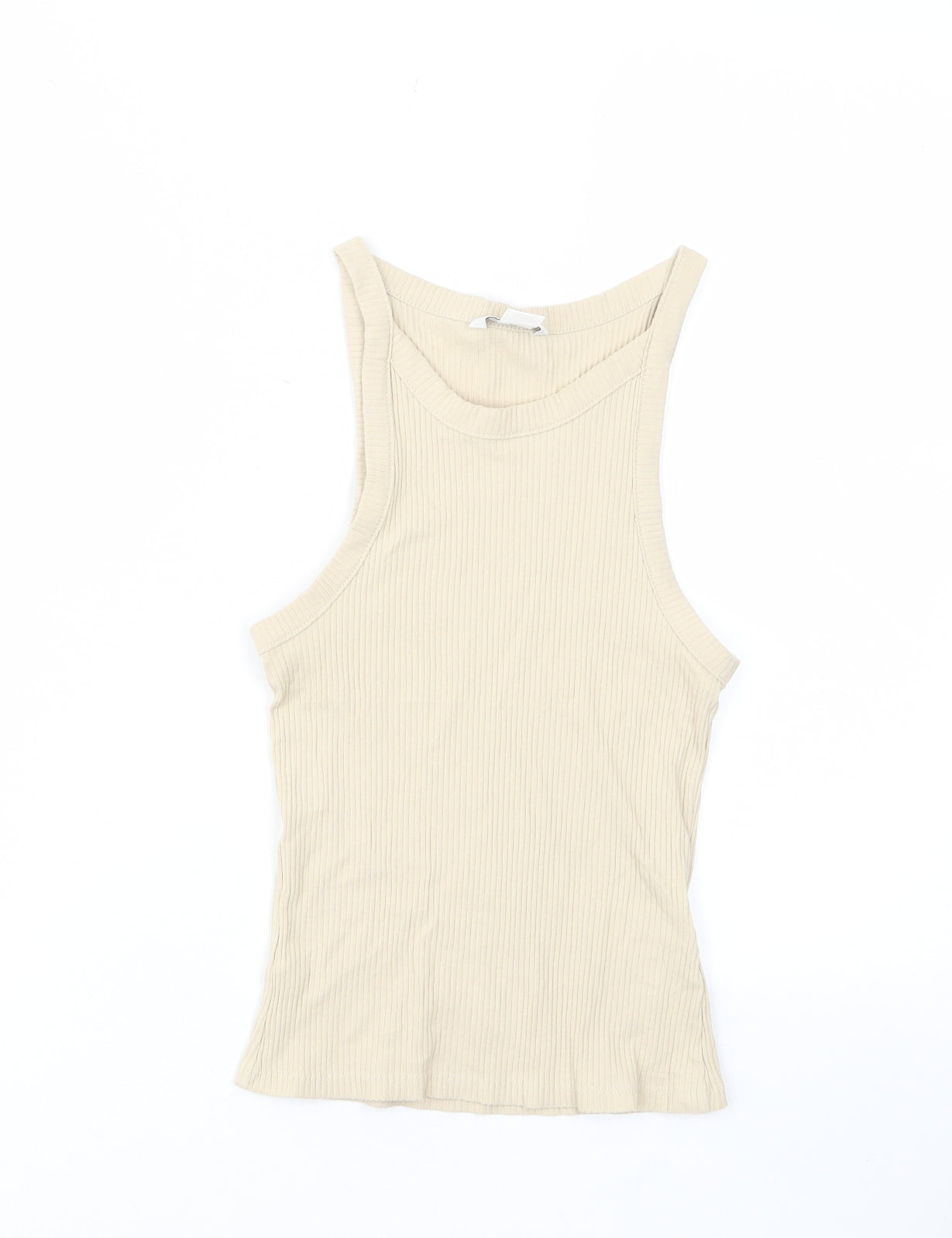 Womens UK Size S Monki Beige Basic Tank