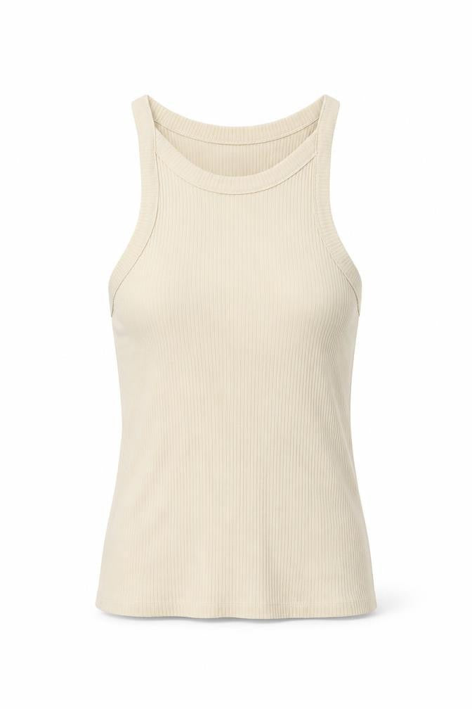 Womens UK Size S Monki Beige Basic Tank