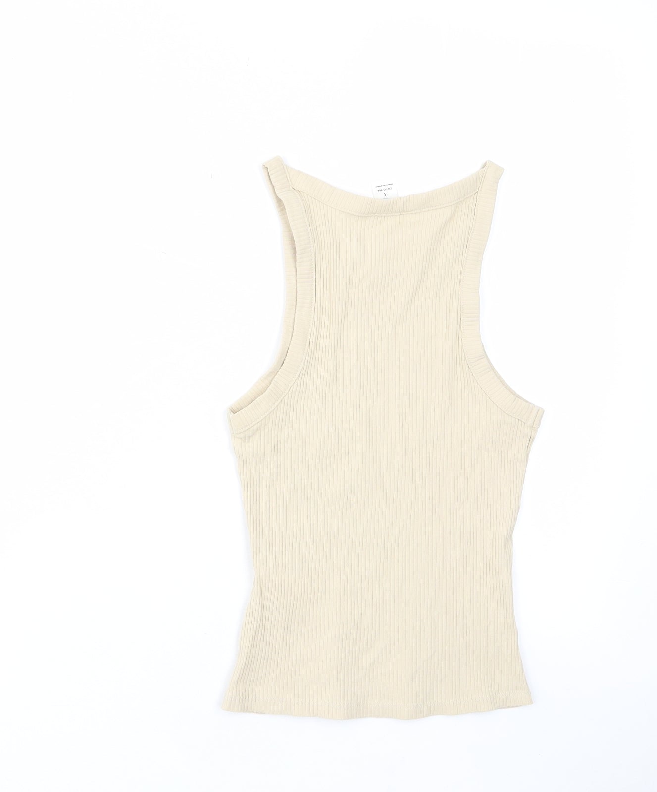 Womens UK Size S Monki Beige Basic Tank