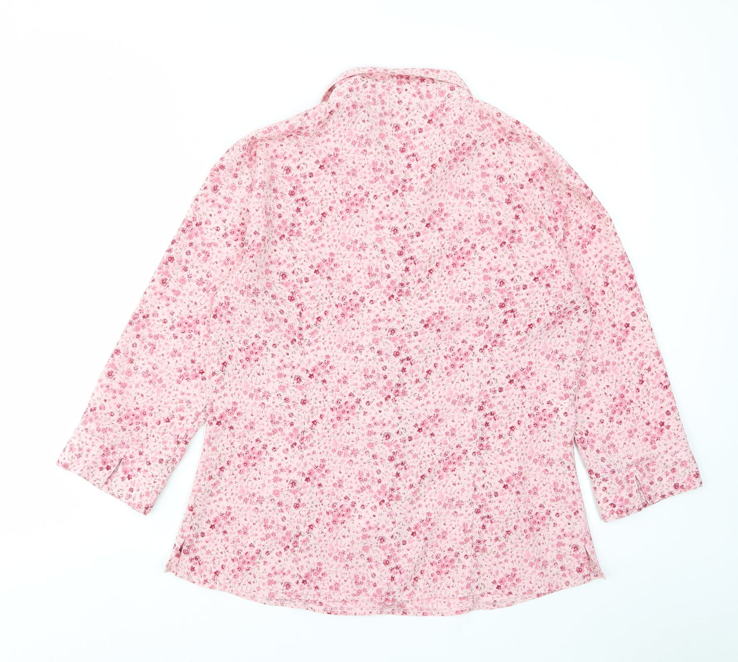 Womens UK Size M Reflections Pink Basic Button-Up