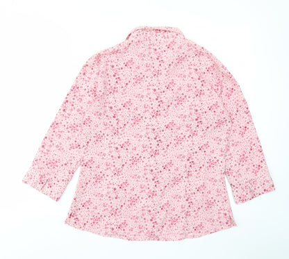 Womens UK Size M Reflections Pink Basic Button-Up