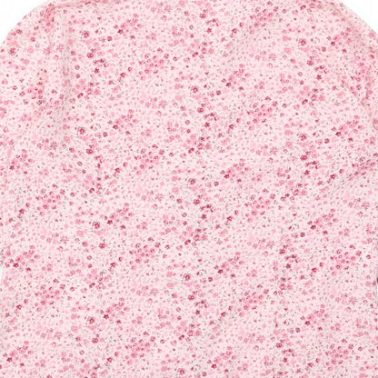 Womens UK Size M Reflections Pink Basic Button-Up