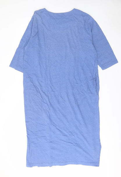 Cypress Womens Blue Cotton A-Line Size M V-Neck Pullover - Pockets