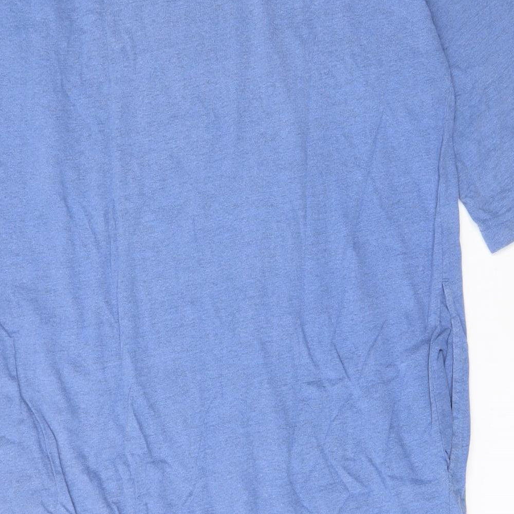Cypress Womens Blue Cotton A-Line Size M V-Neck Pullover - Pockets
