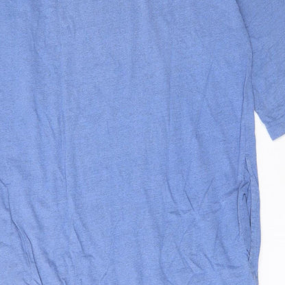 Cypress Womens Blue Cotton A-Line Size M V-Neck Pullover - Pockets