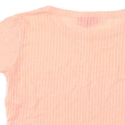 Womens UK Size 10 Topshop Pink Cropped T-Shirt
