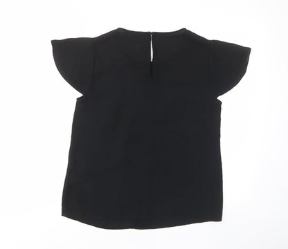 Womens UK Size 10 South Black Basic T-Shirt