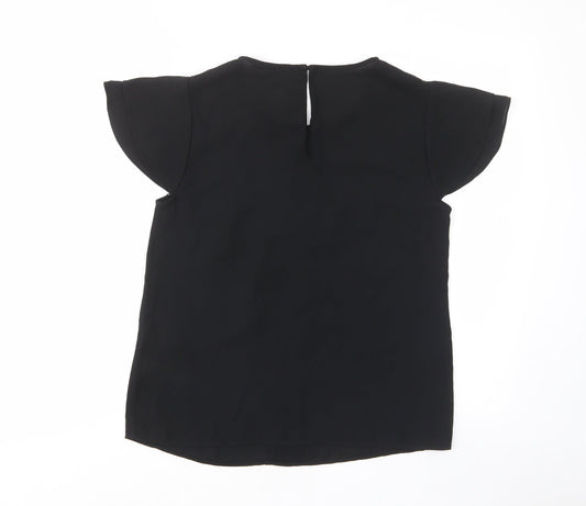 Womens UK Size 10 South Black Basic T-Shirt