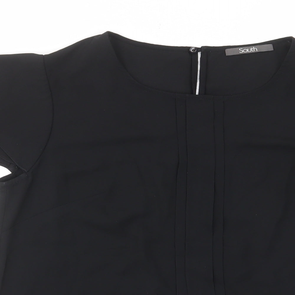 Womens UK Size 10 South Black Basic T-Shirt