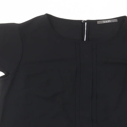 Womens UK Size 10 South Black Basic T-Shirt