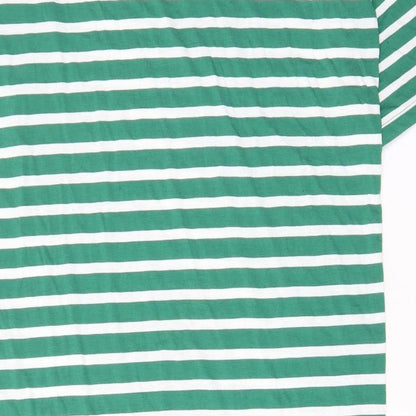 Crep Womens Green Striped Polyester T-Shirt Dress Size M Crew Neck