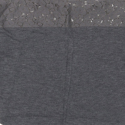 Womens UK Size S Pull&Bear Grey Basic T-Shirt