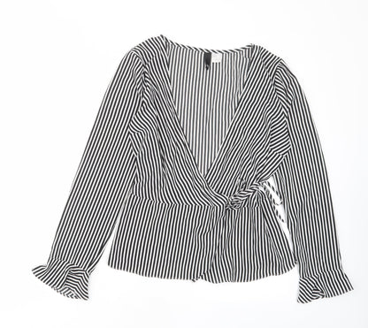 Womens UK Size 14 H&M Black Basic Blouse