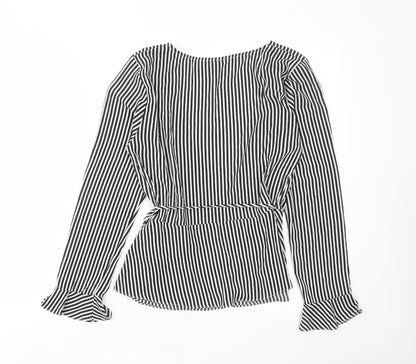 Womens UK Size 14 H&M Black Basic Blouse