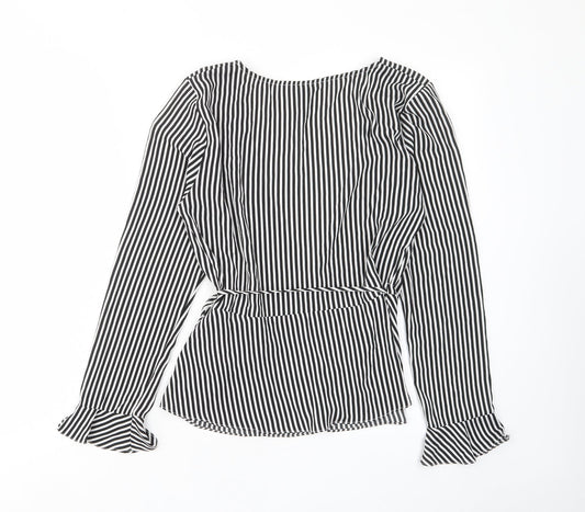 Womens UK Size 14 H&M Black Basic Blouse