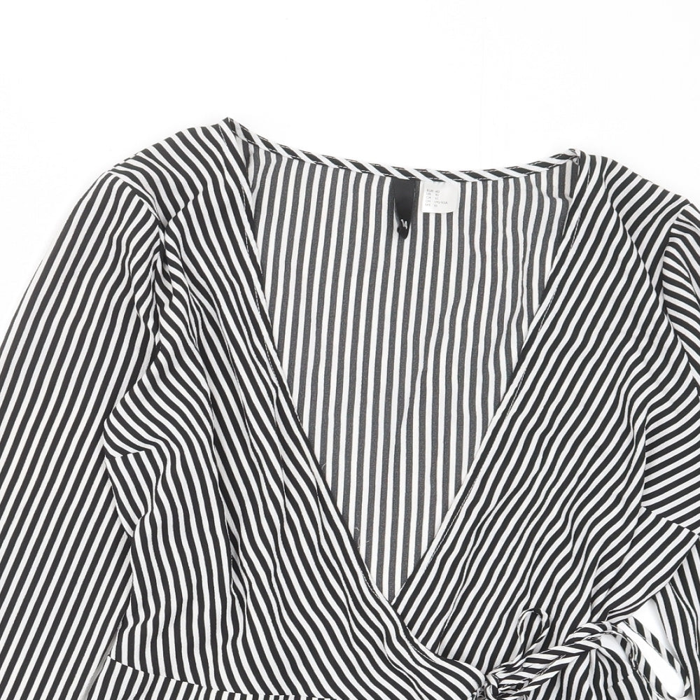 Womens UK Size 14 H&M Black Basic Blouse