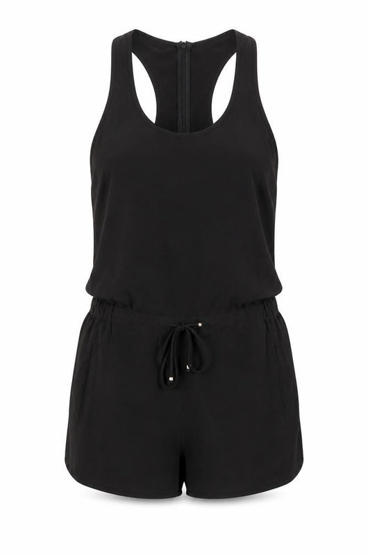 Womens UK Size 8 River Island One-Piece Black Playsuit