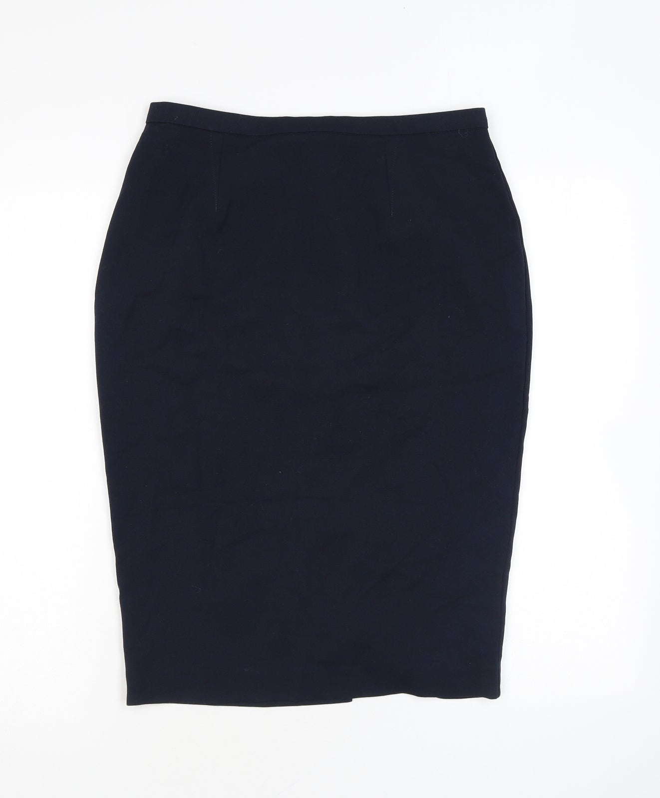 Marks and Spencer Womens Blue Polyester Straight & Pencil Skirt Size 10 Zip