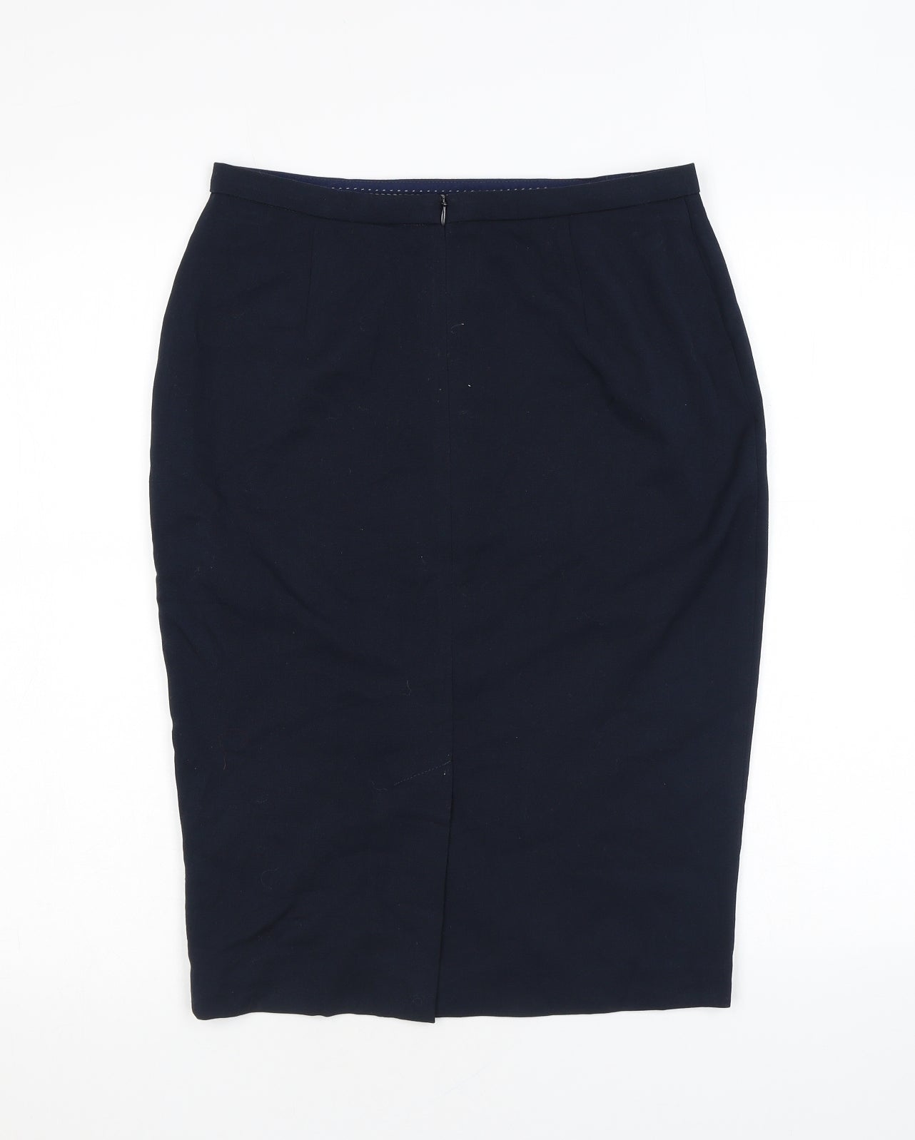 Marks and Spencer Womens Blue Polyester Straight & Pencil Skirt Size 10 Zip