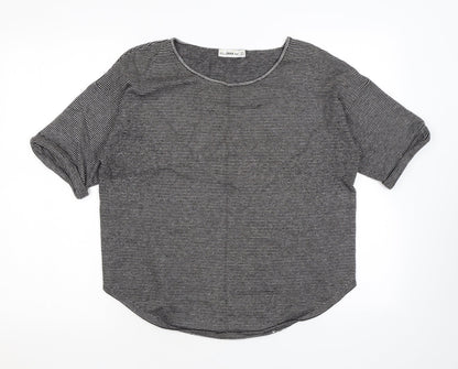 Womens UK Size M Zara Black Basic T-Shirt