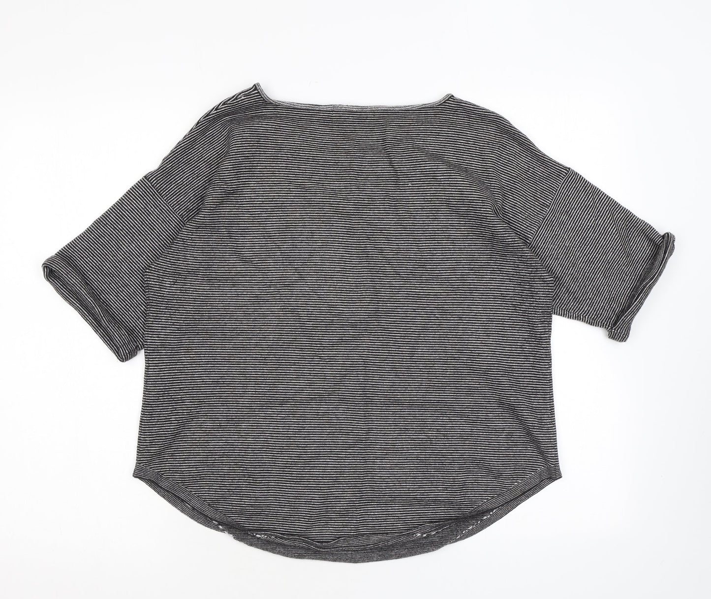 Womens UK Size M Zara Black Basic T-Shirt