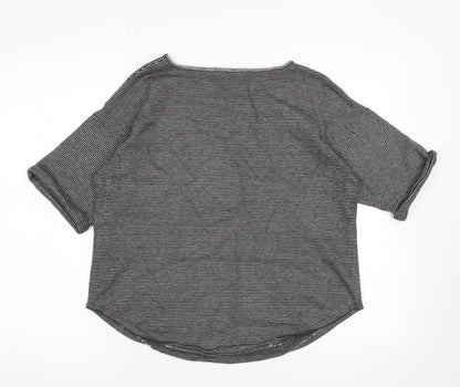 Womens UK Size M Zara Black Basic T-Shirt