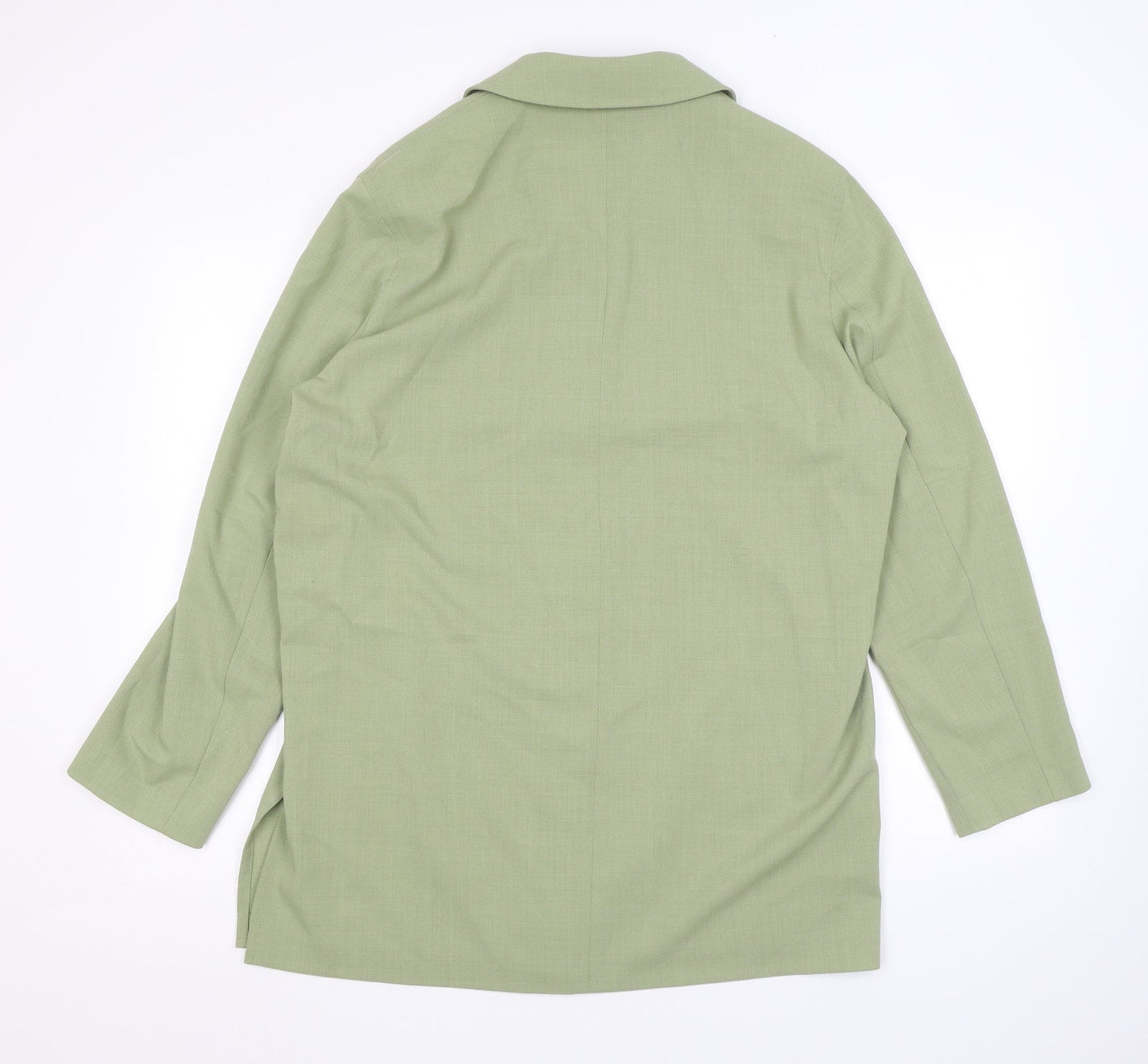 Eugen Klein Womens Green Polyester Basic Button-Up Size 16 Collared